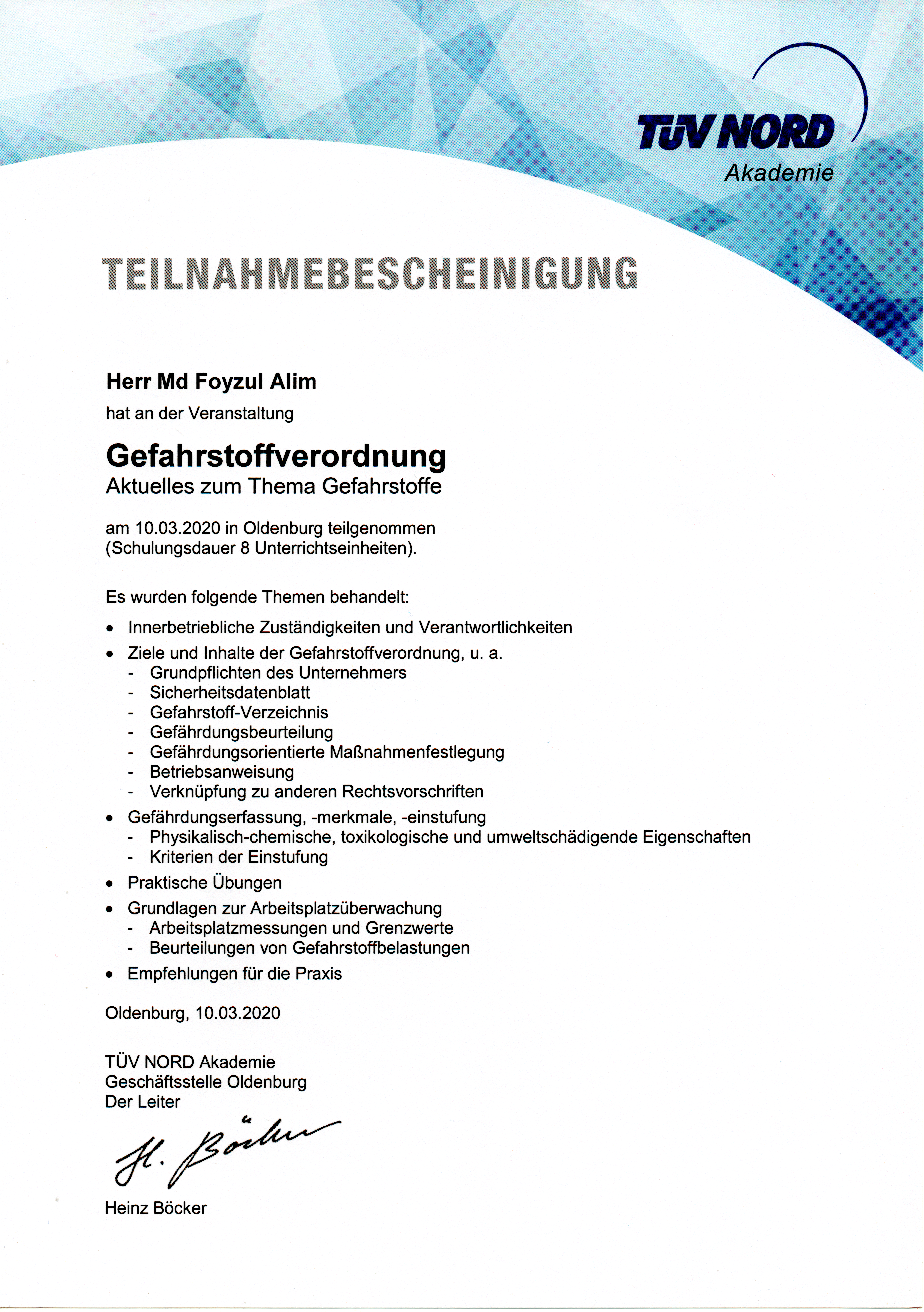 Gefahrstoffverordnung
